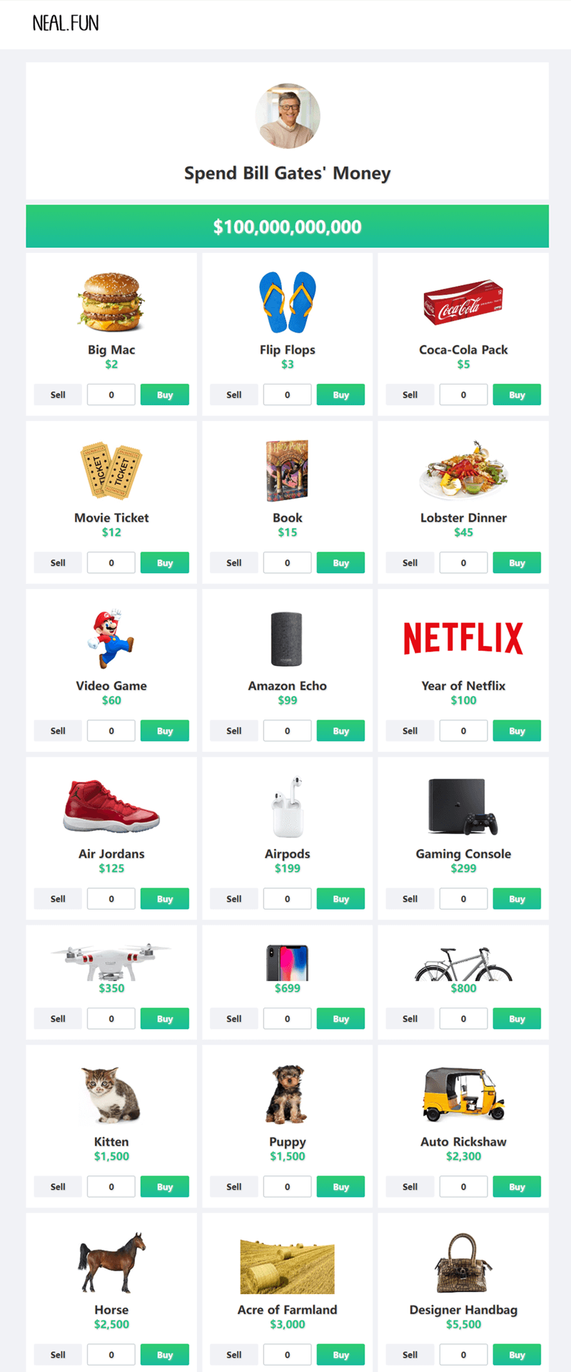 Spend Bill Gates’ Money